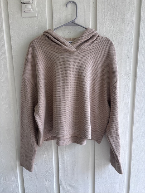 Athleta Sweaters - Athleta Waffle Knit Hoodie - Taupe